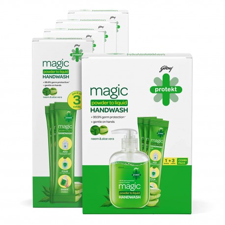 Godrej Protekt Mr. Magic Powder-To-Liquid Handwash - (15 Refills)