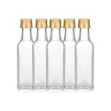 MBS 100ml Square Glass Bottle With Cap, Plug And Cork Lid (Marasca) - Set of 5