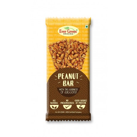 Evergreen Snacks - Peanut Chikki Bar, 30gm - (20pcs)