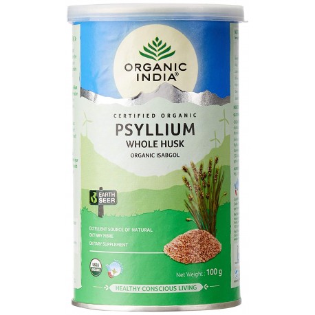 Organic India Psyllium whole husk, 100gm - (Pack Of 5)
