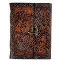 Goldline Handcrafted Embossed Design Faux Leather Journal Diary with Vintage Lock