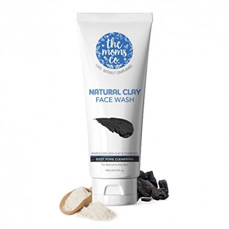 Natural Clay Face Wash with Moroccan Lava Clay & Activated Charcoal l Purifies,Detoxes & Brightens l Normal to Oily Skin 100ml