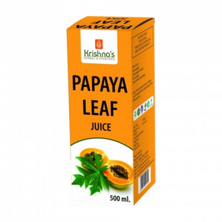 Krishnas Papaya Leaf Juice - Raises Platelet Count & Immunity Level, 500 ml
