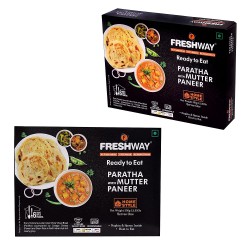 Freshway Ready To Eat Paratha with Mutter Paneer Combo Pack of 2