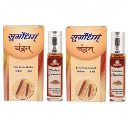 Sugandhim Roll On Attar Ittar Durbari Chandan (Sandal), 8ml - Pack Of 2