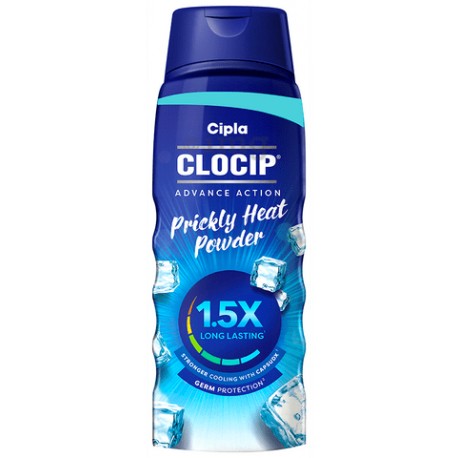 Clocip Advance Action Prickly Heat Powder, (150g) - Pack of 2
