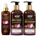 WOW Skin Science Onion Black Seed Oil Ultimate Hair Care Kit (Shampoo + Hair Conditioner + Hair Oil), 800 ml