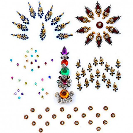 Lovely Arts Collection Women's Plastic Plain Simple Combo Bindis Pack, (Multicolour) Set of 24