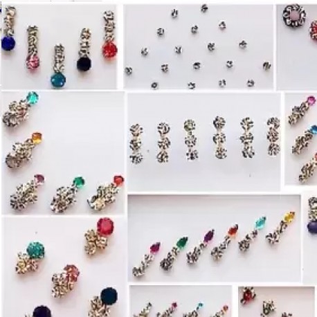 QUBIX Woman Best Bindi Combo (Multi Stone Colors) - Pack Of 20