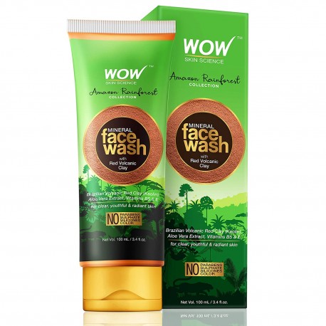WOW Amazon Rainforest Collection - Mineral Face Wash with Red Volcanic Clay 100ml
