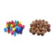 Plastic Multicolor Beads Round & Wooden Beads (12mm)