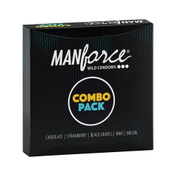 Manforce Combo Pack (Chocolate, Strawberry, Coffee, Black Grapes, Melon Condom) - 20 Pcs
