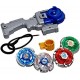 Hatello Toys (pack of 4 in 1) Beyblades Metal Fighter Fury with Metal Fight Ring and Handle Launcher - Multi Color