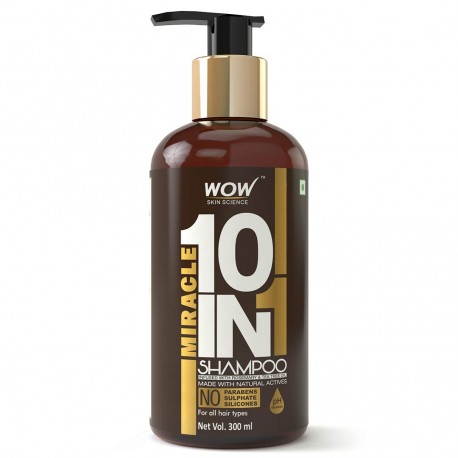 Wow Miracle 10 in 1 No Parabens & Sulphate Shampoo, 300ml