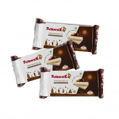 Pickwick Chocolate Flavoured Wafer Biscuits - 75g (Pack Of 3)
