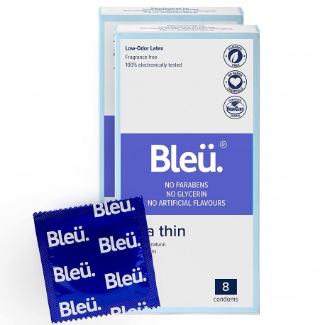 Bleu Vegan Super Ultra Thin Condoms for men (Pack of 2)