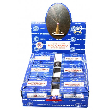 Shrinivas Sugandhalaya Satya Sai Baba Nag Champa Incense Dhoop Cones (144 Cones)