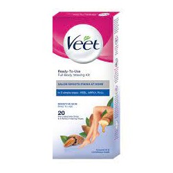 Veet Full Body Waxing Strips Kit For Sensitive Skin (20 Strips)