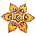 Prahill Designer Acrylic Rangoli Flower Shape (Set of 7 pcs)