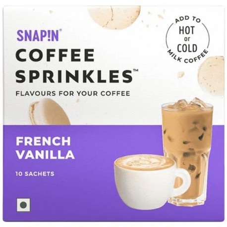 Snapin Coffee Sprinkles - French Vanilla - 80gm (10 Sachets)