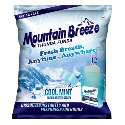 Mountain Breeze Sugar-Free Coolmint Fresh Breath Strips - 18 Strips each (Pack of 12)