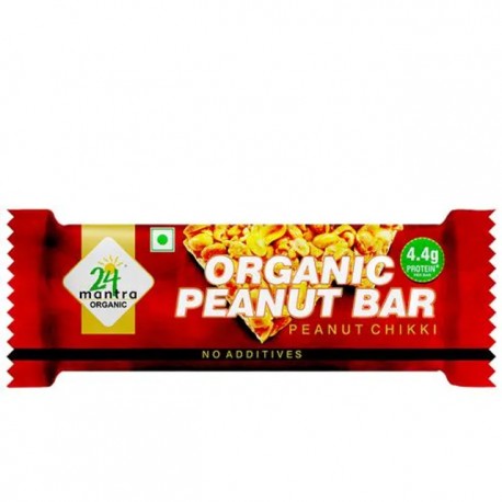 24 Mantra Organic Peanut Chikki Bar - 33gm (Pack of 5)