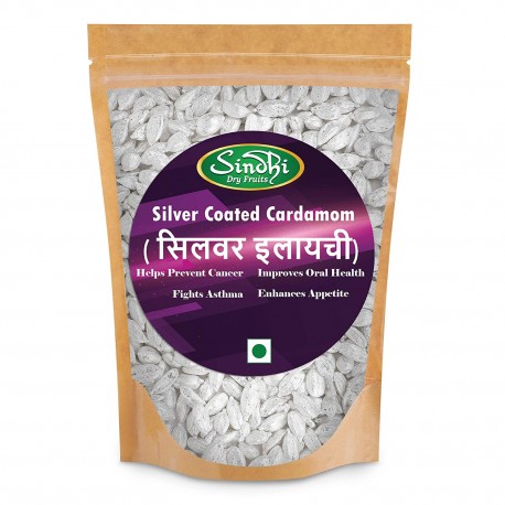 Sindhi Dry Fruits Pure Silver Coated Elachi - 100gm