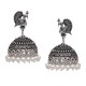 Oxidized Designer Jhumka Earrings (Silver)