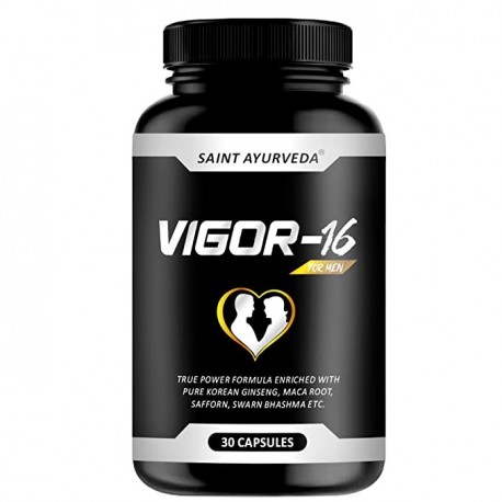 Saint Ayurveda Vigor 16 Herbal Capsules for Men (30 Caps)