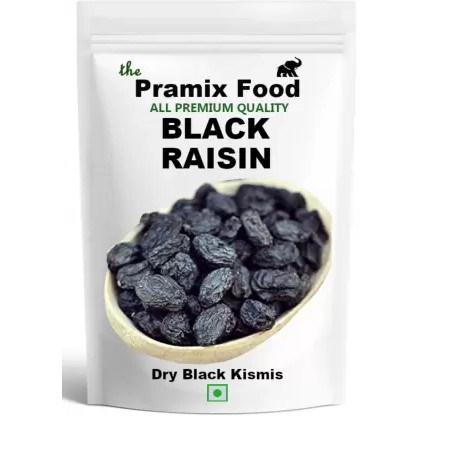 Pramix Premium Dried Black Raisins (Black Kishmish) with Seed - 1kg