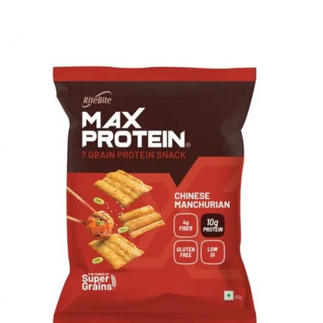 Ritebite Max Protein Chinese Manchurian Chips (7 Grains Healthy Snack) - 60gm