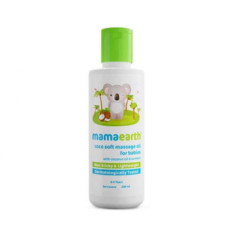 Mamaearth Coco Soft Massage Oil for new born with Coconut & Turmeric Oil - 200ml