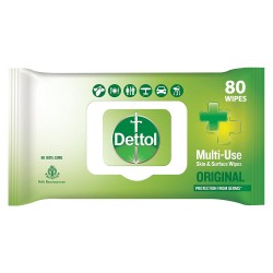 Dettol Disinfectant Sanitizer Wet Wipes for Skin & Surfaces – 80 Count