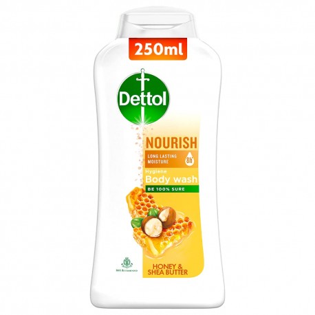 Dettol Body Wash and Shower Gel for Women and Men Nourish - 250ml