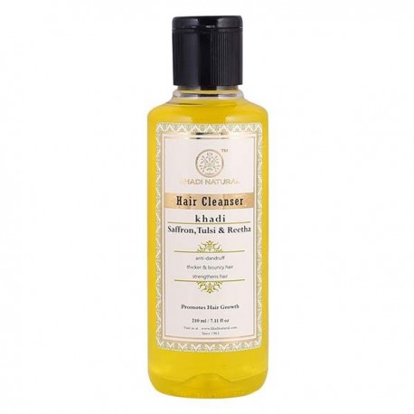 Khadi Natural Saffron, Tulsi & Reetha Hair Cleanser 210ml