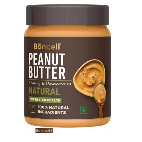Boncell Natural Crunchy Unsweet Crispy Peanut Butter - 1kg