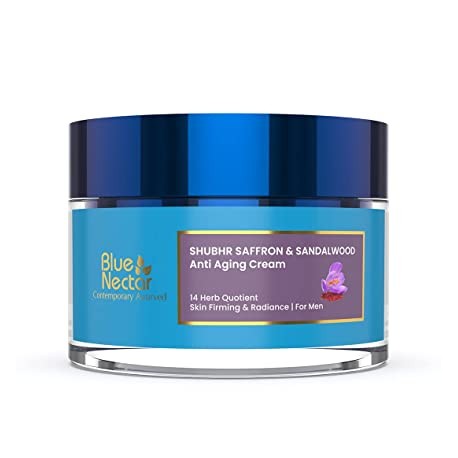 Blue Nectar Men Face Cream With Sandalwood, Saffron and Almond Oil - 50gm