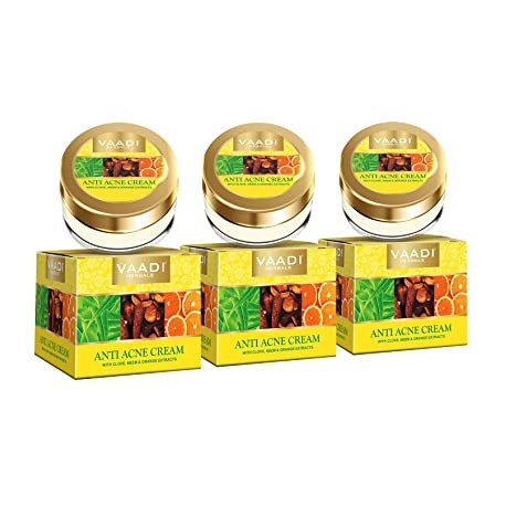 Vaadi Herbals Value Anti Acne Cream, Clove and Neem Extract - 30gm (Pack of 3)