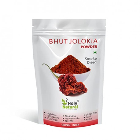 Holy Natural Bhut Jolokia Chilli Powder (Smoke Dried) - 100gm