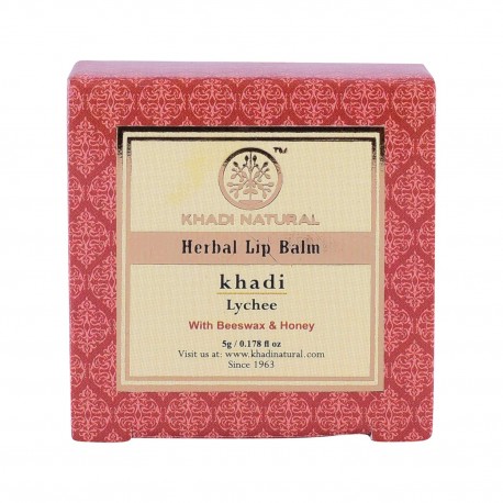 Khadi Natural Lychee Lip Balm - With Beeswax & Honey 5gm