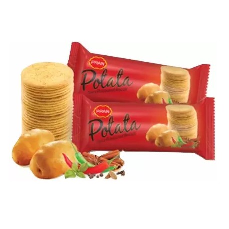 Pran Potata Spicy Flavoured Biscuit - 75gm (Pack of 10)