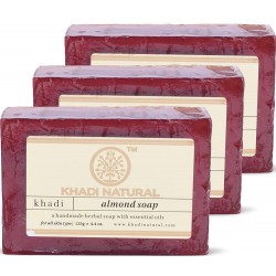 Khadi Natural Almond Handmade Soap 125g (Pack of 3)