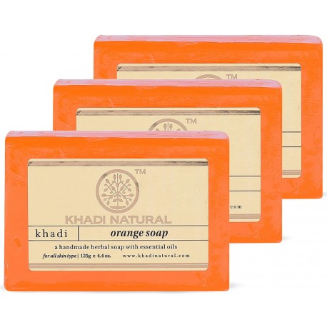 Khadi Natural Orange Soap 125g (Pack of 3)