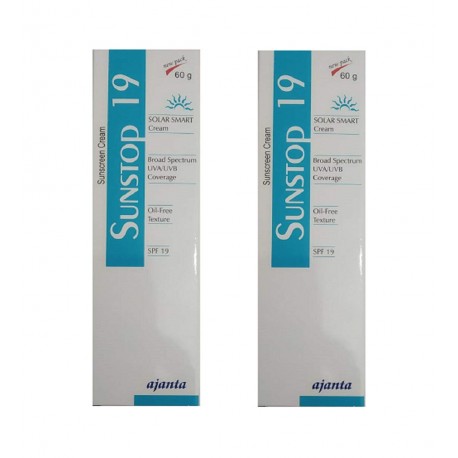 Ajanta Pharma Sunstop 19 Solar Smart Cream (SPF-19) - 60 gm (Pack of 2)