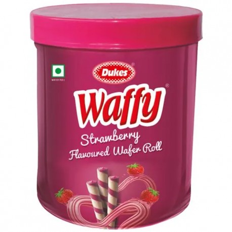 Dukes Waffy Strawberry Flavoured Wafer Rolls - 250gm