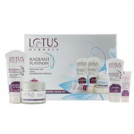 Lotus Herbals Radiant Platinum Anti-Ageing Facial Kit - 170gm