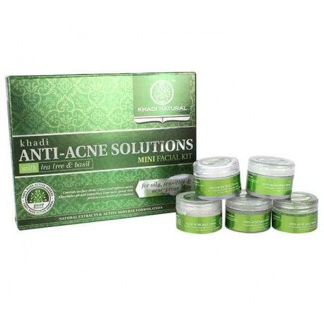 Khadi Natural Anti-Acne Solutions Mini Facial Kit (With Tea Tree & Basil)