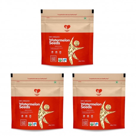 Nourish You Organic Watermelon Seeds - 100gm (Pack of 3)