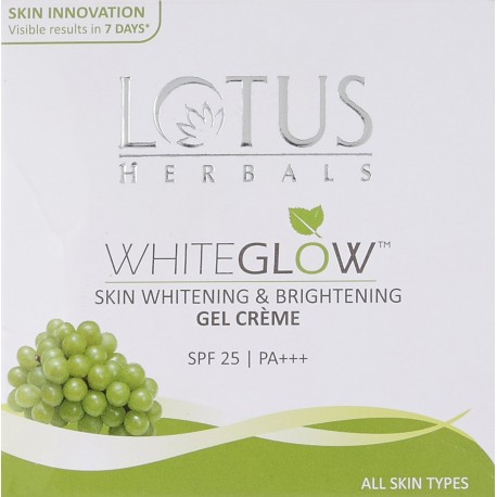 Lotus Herbals Whiteglow Skin Whitening And Brightening Gel Cream SPF 25 - 60g